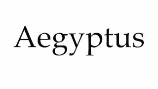 How to Pronounce Aegyptus [upl. by Aivull]