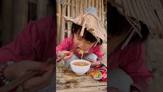 orphan with no food funny singlemomof3 cute camping comedy food short viralvideo shortvideo [upl. by Ardnekat]