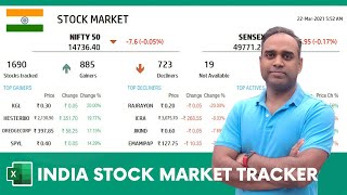 India Stock Market Tracker Excel Template [upl. by Alwyn]