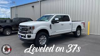 Ford F250 Platinum Leveled on 37s Star White 2020 [upl. by Suhail]