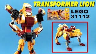 Tutorial Lego Creator 31112 alternate design transformer Lion [upl. by Ecydnak443]