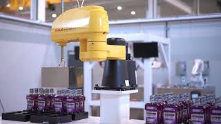 FANUC SR12iA SCARA Robot Case Packing Listerine Bottles [upl. by Leay]