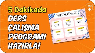 Ders Çalışma Programı Hazırlıyoruz 30 Kasım  6 Aralık Örnek PDF [upl. by Eninahs]