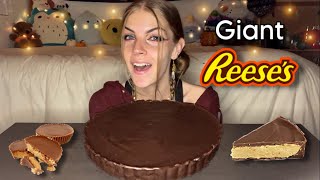 GIANT REEESES PEANUT BUTTER CUP MUKBANG Vegan [upl. by Mixam228]