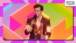 Harry Styles wins British Single  The BRIT Awards 2021 [upl. by Araldo969]