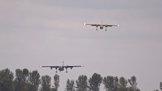 BrittenNorman BN2T4S Defender and Islander arrival at RIAT 2016 AirShow [upl. by Fabrienne]