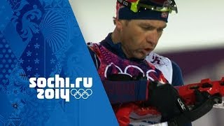 Mens Biathlon 10km Sprint  Bjoerndalen Wins Gold  Sochi 2014 Winter Olympics [upl. by Fina160]