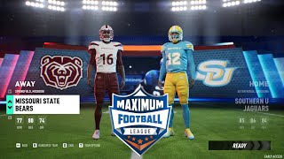 Missouri State Vs Southern U Gameplay  Maximum Football [upl. by Kaile]