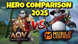 MLBB VS AOV— 2025 HERO COMPARISON [upl. by Sedinoel261]