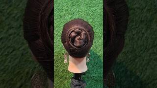 Beautiful bun hairstyle hairstyletutotial shortvideo youtubeshorts shorts hairstyle hair [upl. by Ynnaffit701]