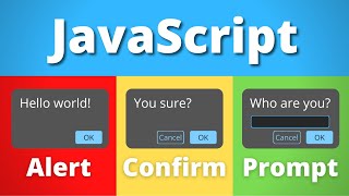 How to do JavaScript Popups alert confirm prompt examples [upl. by Innor]