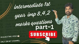 intermediate 1st year 8 marks questions part1 [upl. by Edualcnaej]