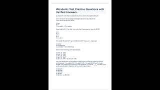 WONDERLIC TEST PRACTICE QUESTIONS WITH VERIFIED ANSWERS LATEST 20232024 [upl. by Bainbrudge]