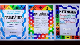 Caratulas para MATEMATICAS super bonitos PRIMARIA [upl. by Kanor]