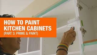 How to Paint Kitchen Cabinets Part 3 DIY Prime amp Paint [upl. by Aisemaj]