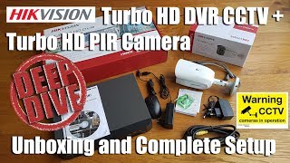 Hikvision Turbo HD PIR Camera  Turbo HD DVR CCTV Unboxing and Complete Setup [upl. by Atiekal]