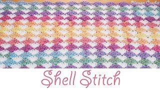 Stunning Crochet Shell Stitch  Blanket  Scarf beginner friendly [upl. by Llesram]