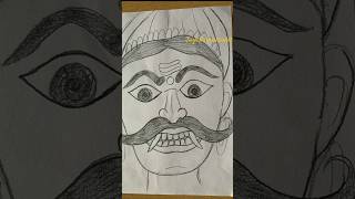 Dashanan face drawing easyHow to draw ravan step by stepravan dussehra ravana jinglecreativeart [upl. by Ecinereb]