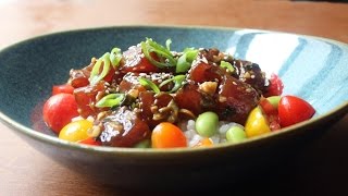 Tuna Poke Recipe  How to Make HawaiianStyle Ahi Poke [upl. by Jemima]