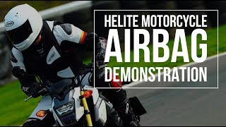 Helite demonstrates the new GP Air motorcycle airbag [upl. by Ecirtnahc]