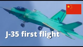 J35  J31 fighter first flight New Chinese stealth jet almost clones F35 [upl. by Etnaihc]