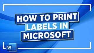 How to Print Labels in Word Microsoft Word Tutorial [upl. by Emmer]