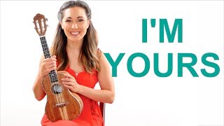 Im Yours  Jason Mraz Easy Ukulele Tutorial with Riff and Play Along [upl. by Gaither226]