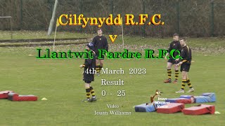 Cilfynydd RFC v Llantwit Fardre RFC 4th March 2023 [upl. by Atteuqaj315]