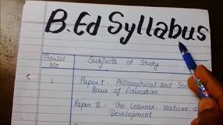 Bed Full Syllabus  Complete Bed Syllabus [upl. by Paquito]