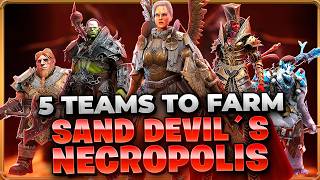 5 TEAMS To Farm Stage 25 On The Sand Devils Necropolis Dungeon Raid Shadow Legends Guide [upl. by Stromberg]