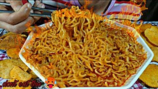 spicy Korean noodles mukbang 🥵 gone wrong [upl. by Onstad]