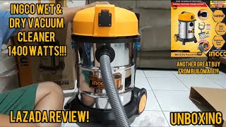 Ingco Wet and Dry Vacuum 1400W Unboxing Lazada Review no 7 [upl. by Mascia]