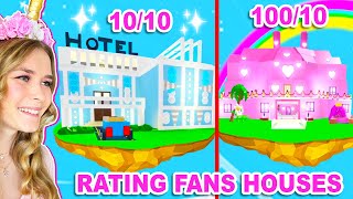 RATING My FANS FLOATING MANSIONS In Adopt Me Roblox [upl. by Nedearb]