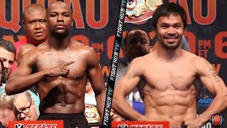 FLOYD MAYWEATHER VS MANNY PACQUIAO FULL WEIGH IN amp FACE OFF VIDEO [upl. by Llenej]