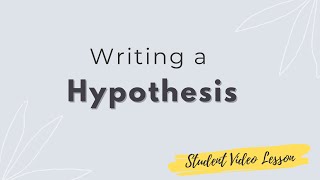 How To Write a Hypothesis [upl. by Seira666]