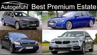 Audi A6 Avant vs BMW 5Series Touring vs Mercedes EClass Estate vs Volvo V90 comparison [upl. by Ennyletak]