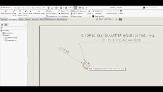 Convenient Dimensioning with the SOLIDWORKS Hole Callout Tool [upl. by Etnoid]