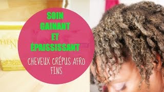 AFRO HAIR  PLUS DE VOLUME  Soin Gainant et Épaississant pour cheveux crépus fins au henné neutre [upl. by Anais]