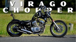 THE REVEAL  Yamaha Virago XV 250  CHOPPER BOBBER BUILD [upl. by Laniger948]