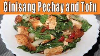 Ginisang Pechay and Tofu Recipe by Cookingee [upl. by Htinnek]