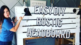 Easy DIY Rustic Headboard lighted king headboard tutorial [upl. by Anaer375]