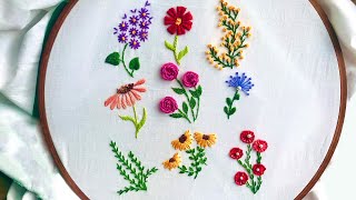 Hand Embroidery 9 Amazing Embroidery Stitches For Beginners  Stitches For Small Flowers [upl. by Eachern]