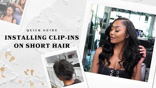 Quick amp Easy ClipIn Hair Extensions Installation on Short Hair Tutorial [upl. by Sierra]