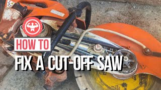 Fix Your CutOff Saw  Replace Old Belt  STIHL TS420 [upl. by Morven]