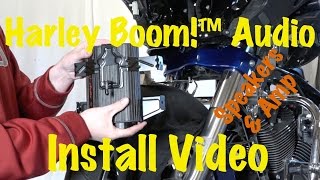 Install Harley Davidson Boom Audio Stage 1 or 2 Front Fairing Amplifier amp Speakers  Tutorial [upl. by Alius]