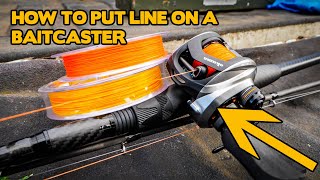 How To Put Line On A BAITCASTER FISHING Reel [upl. by Bradman]