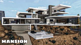 Bloxburg Mansion Hill Luxury Modern House NO LARGEPLOT  House Build [upl. by Ephram]