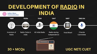 Development of Radio in India  30 MCQs  UGC NET CUET FTII Mass Communication and Journalism [upl. by Euqram]