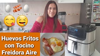 Huevos Fritos con Tocino Freidora Aire  Huevos en Freidora de Aire [upl. by Katti]