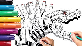 How To Draw Mechagodzilla  Step By Step  Godzilla vs Kong [upl. by Eecal]